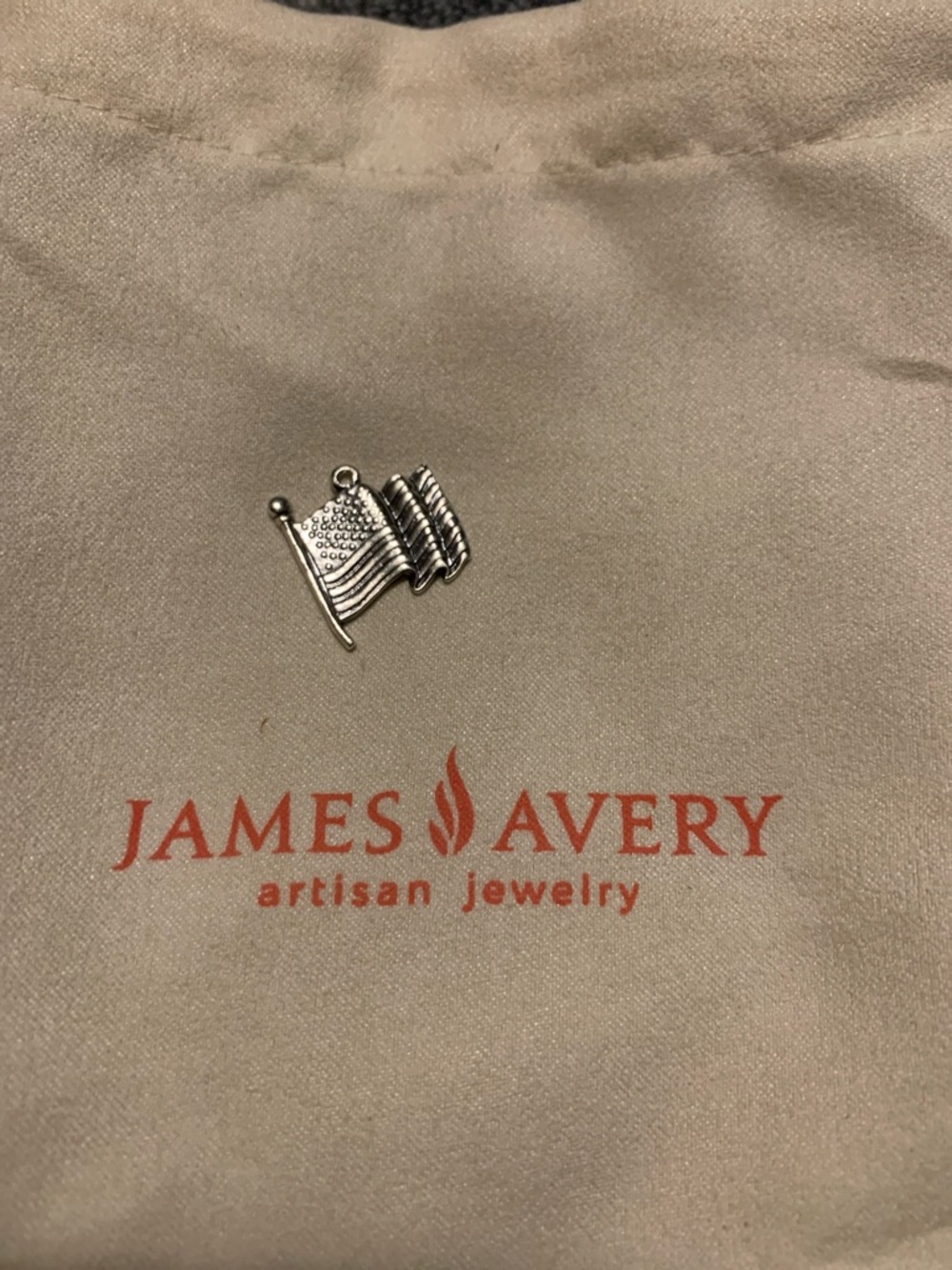 James Avery Retired Sterling Silver American Flag  - Silver